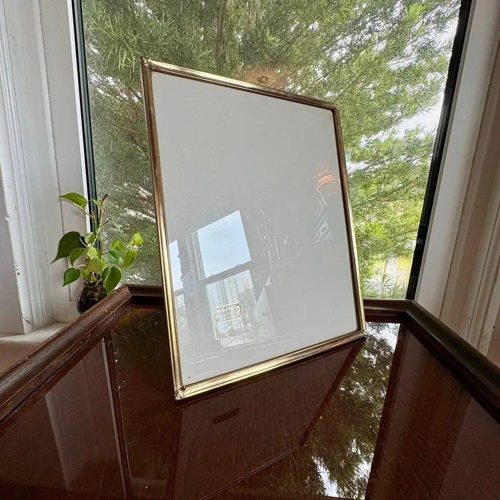 Vintage Overton 24K Gold Plate Ornate Milgrain 8x10 Frame
